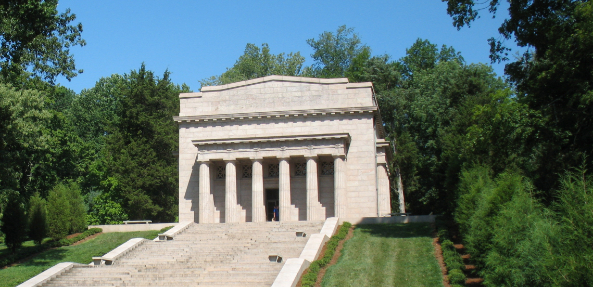 Abraham Lincoln's birthplace was near Hodgenville, Kentucky. It is contained in a federalist style Temple.