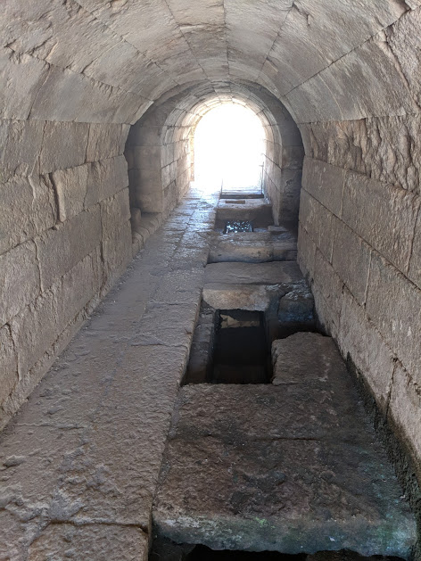 The decision was made to run cold mountain water through the underground corridors of Philip's palace in Caesarea Philippi Banyas at the foot of Mt. Hermon.