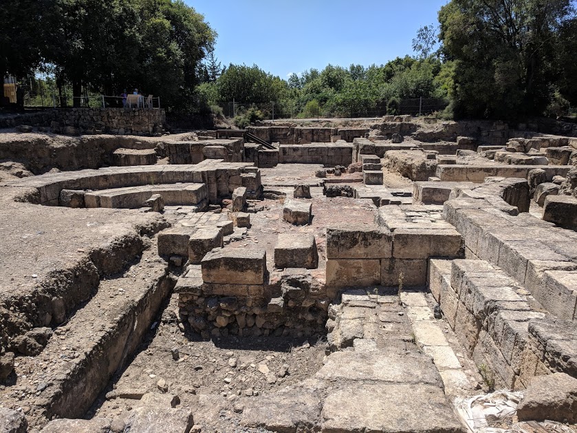 These are the ruins of the Herodian palace in Cesarea Philippi or Banyas in the Golan at the foot of Mt. Hermon. This was the largest Herodian palace
