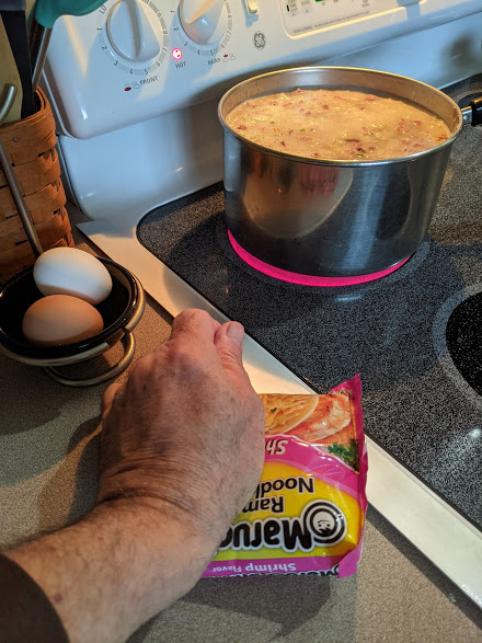 Packages of Ramen are very inexpensive, as can be the ingredients of Hot Dog Soup.