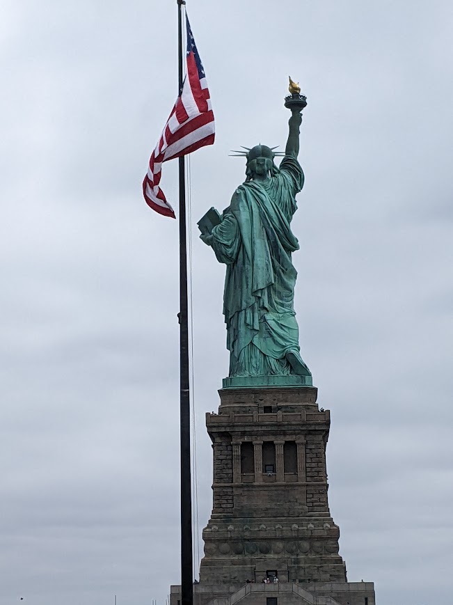 The Statue of Liberty and the Flag